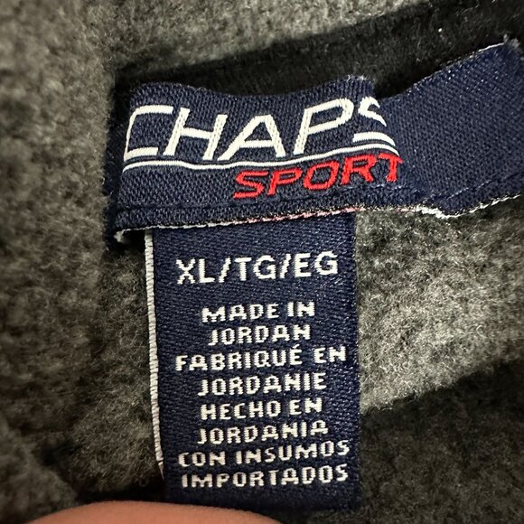 Chaps Sport Fleece Vest XL Gray Polyester Sleeveless Full-Zip Men's Outerwear - Picture 3 of 4